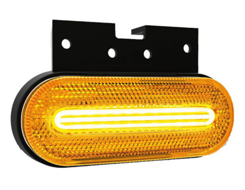 Ліхтар габаритний Fristom FT-071 K LED жовтий з кронштейном, відбивачем та дротом фото №1