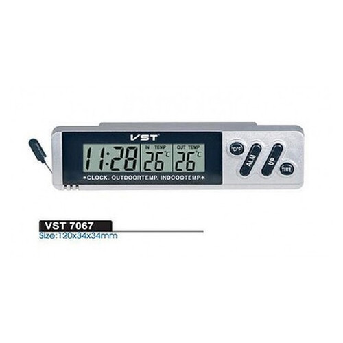 Часы VST 7067 автомобильные с выносным термометром (44400426) фото №1