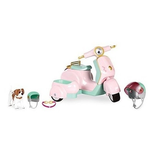 Транспорт для ляльок Lori Скутер з коляскою та собачкою (LO37034Z) фото №1