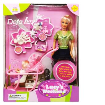 Дитяча лялька з донькою Defa 20958 з аксесуарами (Зелений) фото №1