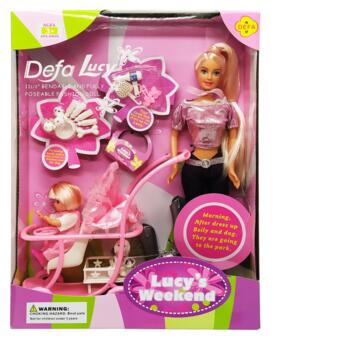 Дитяча лялька з донькою Defa 20958 з аксесуарами (Фіолетовий) фото №1