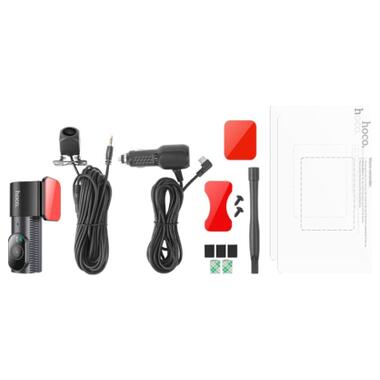 Відеореєстратор HOCO DV8 2K display hidden driving recorder with rear camera Black (6942007623384) фото №6