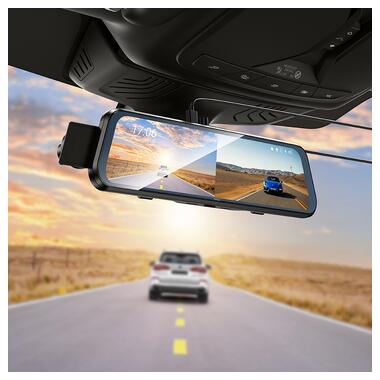 Видеорегистратор HOCO DV16 9.66-inch streaming media driving recorder(dual-channel with rear camera) Black (6942007664219) фото №9