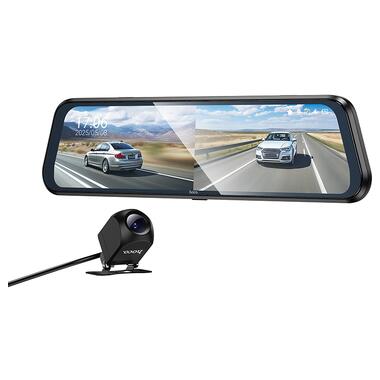 Видеорегистратор HOCO DV16 9.66-inch streaming media driving recorder(dual-channel with rear camera) Black (6942007664219) фото №1