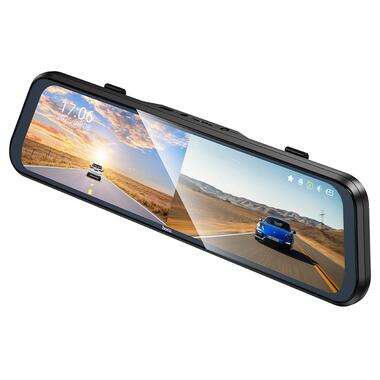Видеорегистратор HOCO DV16 9.66-inch streaming media driving recorder(dual-channel with rear camera) Black (6942007664219) фото №5