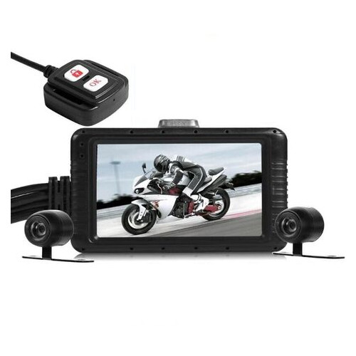 Відеореєстратор для мотоцикла на 2 камери с пультом управления Digital Lion SE100, HD 720P фото №1