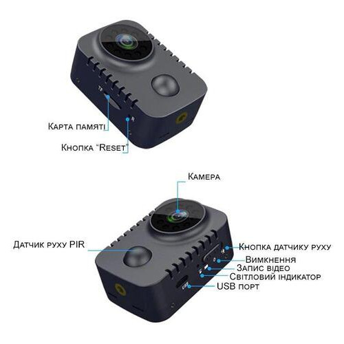 Міні камера з датчиком руху нічним баченням та записом на картку пам'яті Nectronix MD29 FullHD 1080P фото №5