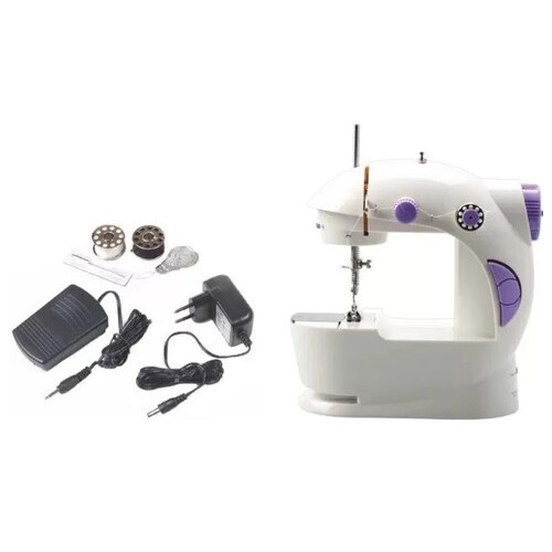 Міні швейна машинка Sewing Machine FHSM - 201 4 в 1 з підсвічуванням та адаптером фото №5