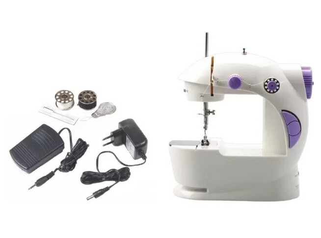 Міні швейна машинка Sewing Machine FHSM - 201 4 в 1 з підсвічуванням та адаптером фото №6