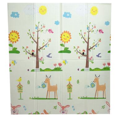 Дитячий килимок CUTYSTAR 180*160*1 см складний двосторонній антиковзкий Neck Giraffe/Forest Animals фото №2