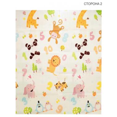 Дитячий двосторонній, складний килимок Малятко-жираф та Цифри-тварини, 150х180x1 см POPPET (PP021-150) фото №3