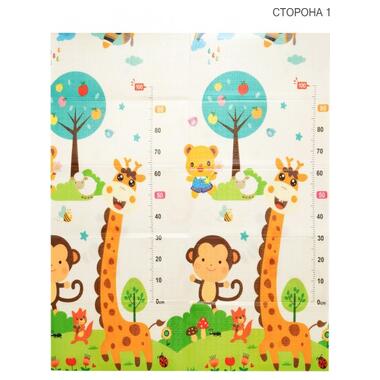 Дитячий двосторонній, складний килимок Малятко-жираф та Цифри-тварини, 150х180x1 см POPPET (PP021-150) фото №2
