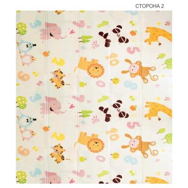 Дитячий двосторонній, складний килимок Малятко-жираф та Цифри-тварини, 200х180x1 см POPPET (PP021-200) фото №3