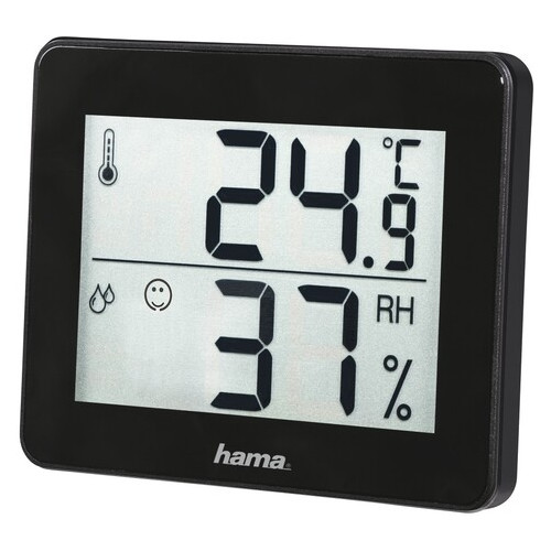 Термометр/гігрометр Hama TH-130 Black (00186361) фото №1