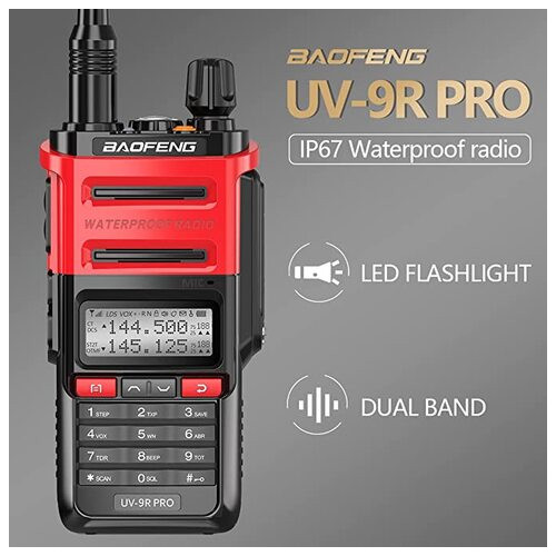 Завантажити Baofeng UV-9R PRO Black Red фото №3