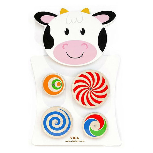 Игрушка настенная Viga Toys Корова с кругами (50677) фото №1