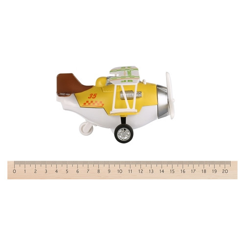 Літак металевий інерційний Same Toy Aircraft жовтий зі світлом та музикою (SY8015Ut-1) фото №3