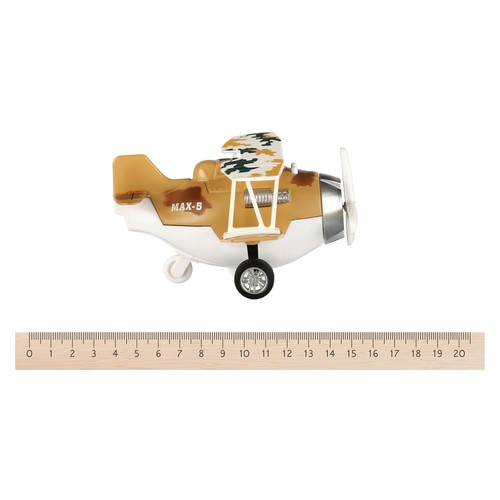Літак металевий інерційний Same Toy Aircraft коричневий зі світлом та музикою (SY8015Ut-3) фото №3