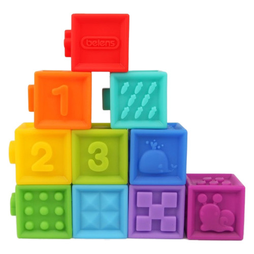 Набір силіконових кубиків, що розвивають, Beiens 10 шт (YZ05) фото №1