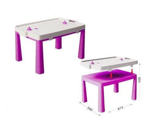 Пластиковий стіл Doloni з насадкою для аерохокею (рожевий) (04580/3) фото №1