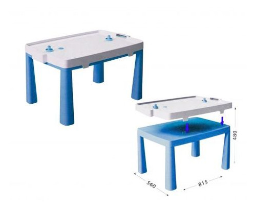Пластиковий стіл Doloni з насадкою для аерохокею (синій) (04580/1) фото №1