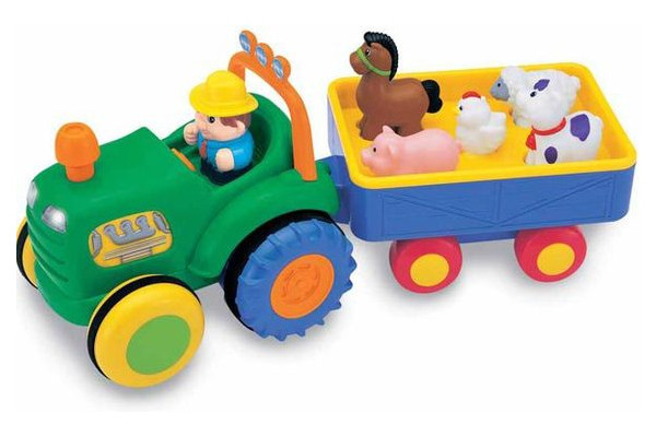 Іграшка на колесах Kiddieland Трактор з причепом (озвучений російською) (049726) фото №1