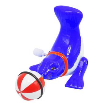 Заводна іграшка Тюлень із м'ячиком, синя (DZ96) фото №1