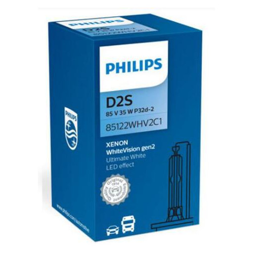 Лампа ксенонова Philips D2S WhiteVision gen2 85V 35W 5000K (85122WHV2C1) -1шт. фото №2