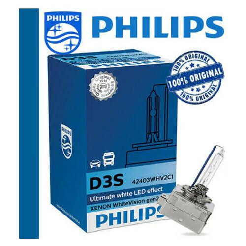 Лампа ксенонова Philips D3S 42403WHV2C1 WhiteVision gen2 5000K фото №2