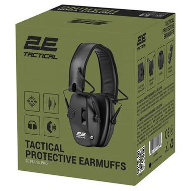 Тактичні захисні навушники 2E Pulse Pro Black NRR 22 dB активні (2E-TPE026BK) фото №6