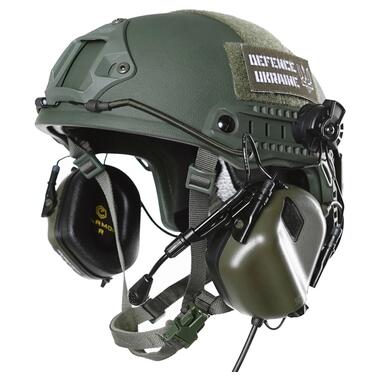 Тактичні навушники EArmor M32H MOD3 для шолома з мікрофоном green  фото №1