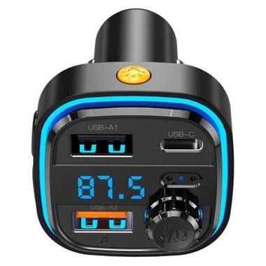 FM-трансмиттер XO BCC08 автомобильное зарядное устройство MP3/PD/2USB/3,1A Черный фото №4