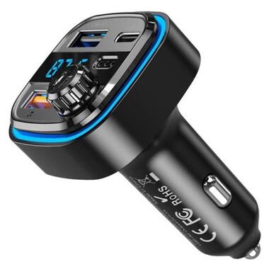 FM-трансмітер XO BCC08 автомобільний зарядний пристрій MP3/PD/2USB/3,1A Чорний фото №3