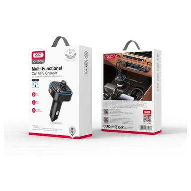 FM-трансмиттер XO BCC08 автомобильное зарядное устройство MP3/PD/2USB/3,1A Черный фото №6