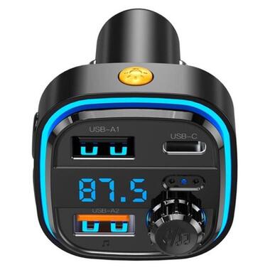 FM-трансмітер XO BCC08 автомобільний зарядний пристрій MP3/PD/2USB/3,1A Чорний фото №4