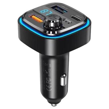 FM-трансмиттер XO BCC08 автомобильное зарядное устройство MP3/PD/2USB/3,1A Черный фото №1