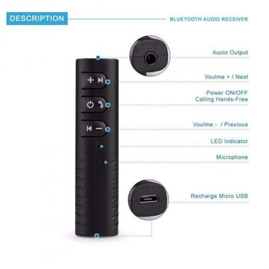 Bluetooth AUX MP3 WAV авто адаптер ресивер магнітоли ver4.1 AX-03 mini фото №4