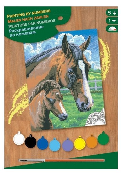 Набір для творчості Sequin Art PAINTING BY NUMBERS JUNIOR Horse and Foal фото №1