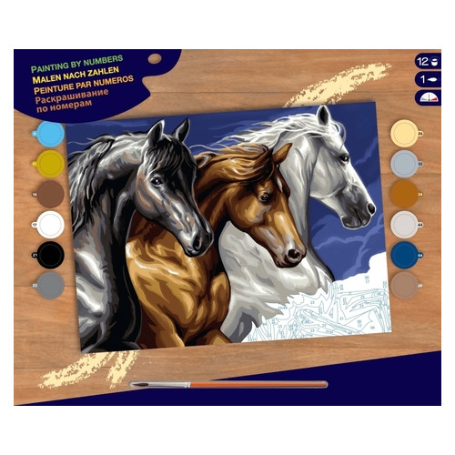 Набір для творчості Sequin Art PAINTING BY NUMBERS SENIOR Wild Horses фото №1