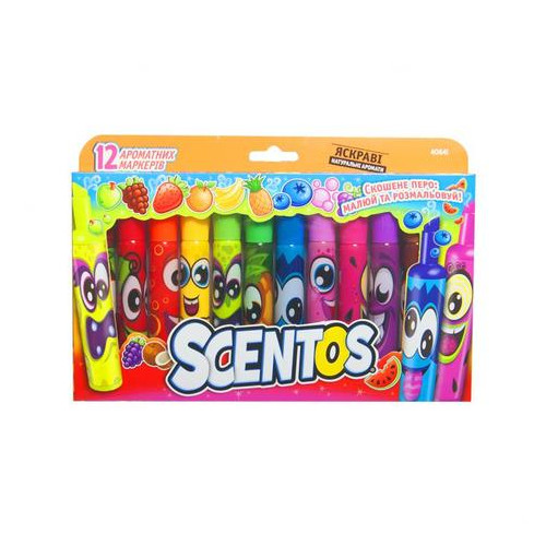 Набір ароматних маркерів для малювання Scentos Штрих 12 кольорів (40641) фото №1