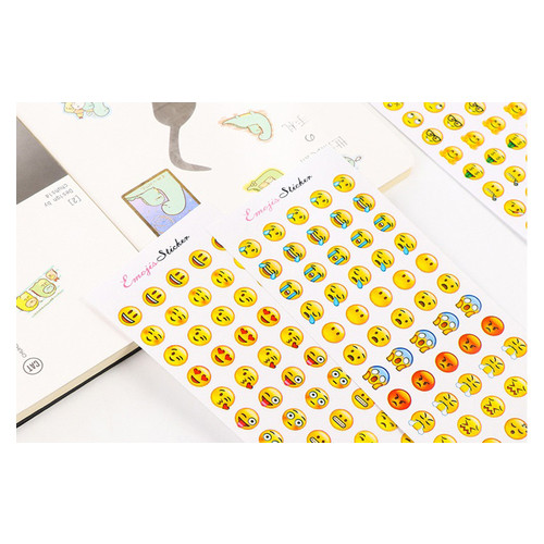 Наклейки Смайли Emoji MARJI 12 листів самоклеюча (144-2019) фото №6