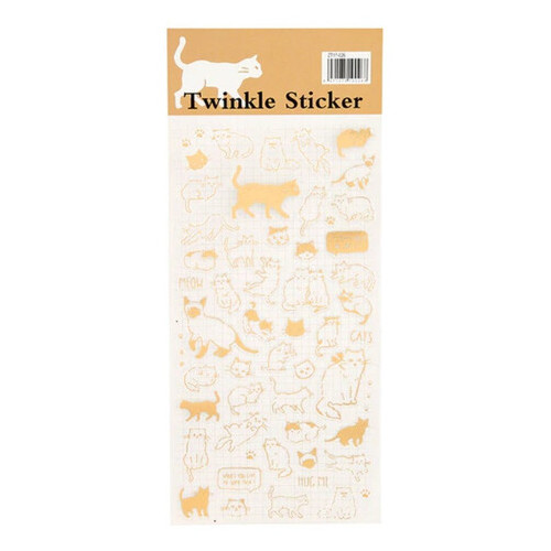 Наклейка Золотая Cat Twinkle Sticker самоклеющаяся (316-2019) фото №1