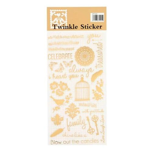 Наклейка Золотая Celebrate Twinkle Sticker самоклеющаяся (315-2019) фото №1