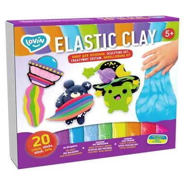 Набір для ліплення з повітряним пластиліном Elastic Clay 20 sticks TM Lovin  (70140) фото №2