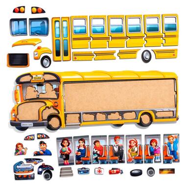 Деревянный пазл-вкладыш Школьный автобус (ПСД270) PSD270  фото №3