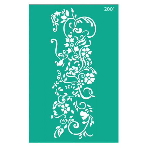 Трафарет багаторазовий самоклеючий Rosa №2001 Квіти 13 х 20 см (GPТ50045845) фото №1