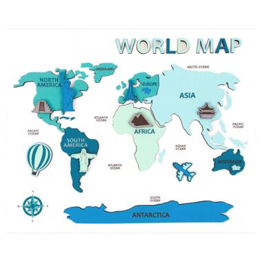 Набір для творчості Rosa Talent World Map 3D, МДФ, 30,5 х 37,5 см (4823098540014) фото №1
