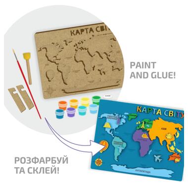 Набір для творчості Rosa Talent Карта світу 3D, МДФ, 24,5 х 18,5 см (4823098540021) фото №3