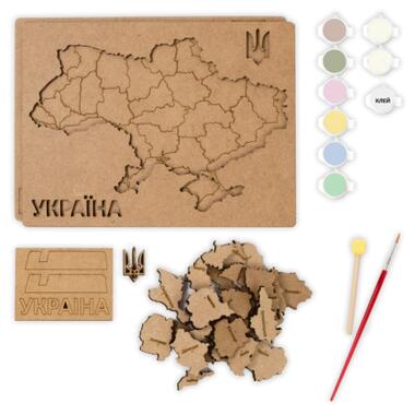 Набір для творчості Rosa Talent Мапа України 3D пастельні кольори 24.5х18.5 см (4823098532552) фото №3