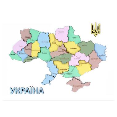 Набір для творчості Rosa Talent Мапа України 3D пастельні кольори 24.5х18.5 см (4823098532552) фото №1